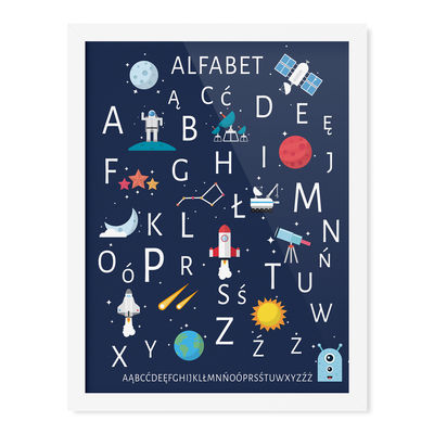 Plakat alfabet kosmos