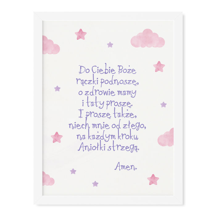 plakat dla dziecka z modlitwą